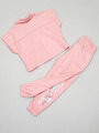 Комплект  для девочки:куртка,брюки спортивные и футболка, цвет: розовый