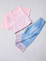 Комплект для девочки: кофточка и брюки, цвет: розовый