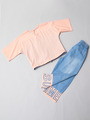 Комплект для девочки: кофточка и брюки, цвет: персиковый