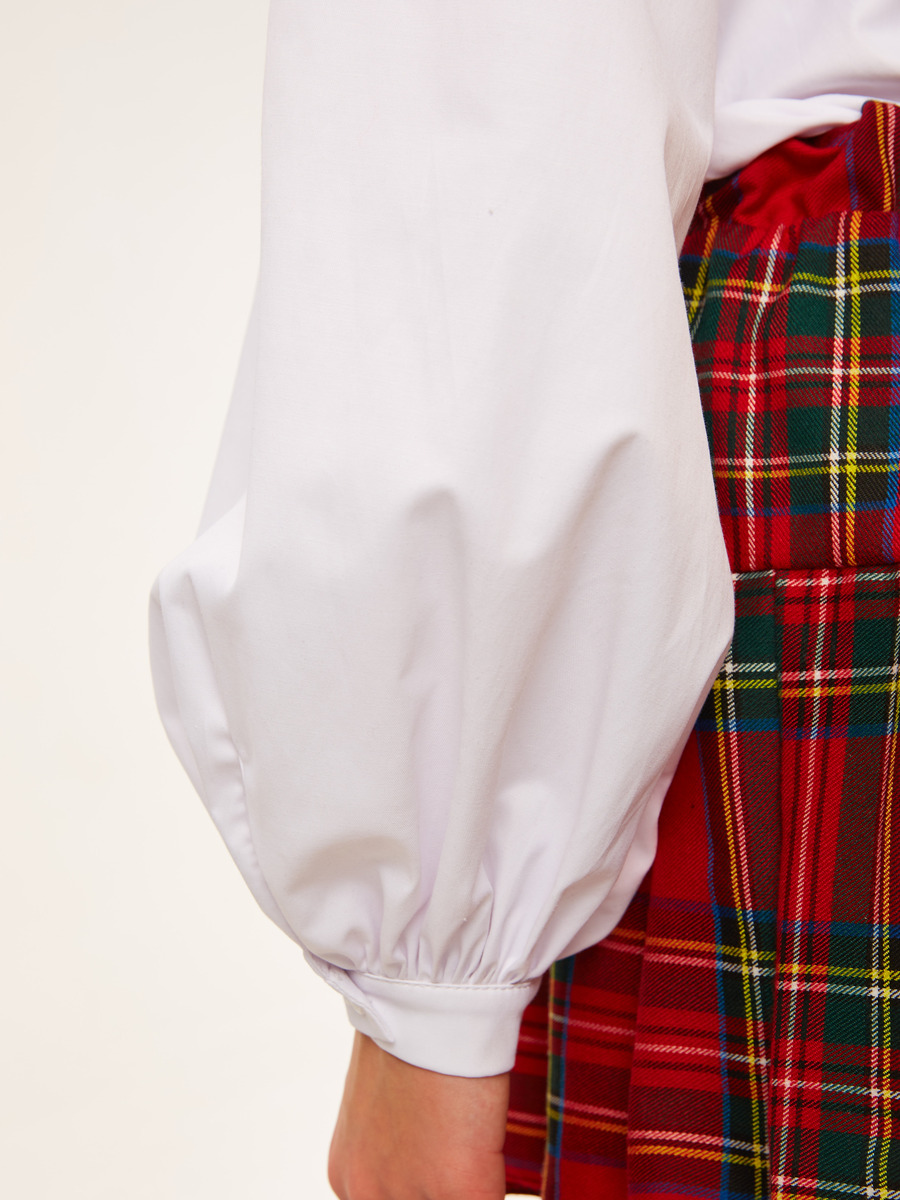 Блузка прямого силуэта, цвет: белый