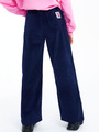 Вельветовые брюки для девочки, цвет: темно синий