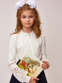 Блузка на молнии для девочки, цвет: молочный