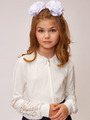 Блузка на молнии для девочки, цвет: молочный