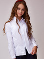 Блузка текстильная на молнии, цвет: белый