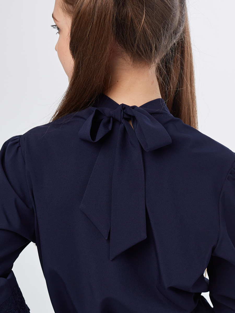 Блузка текстильная, цвет: темно-синий