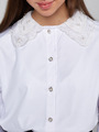 Блузка прямого силуэта, цвет: молочный