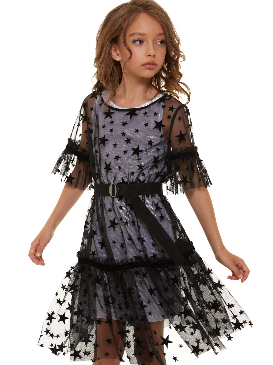 Комплект с платьем,юбкой:из двух платьев А-силуэта, цвет: черный